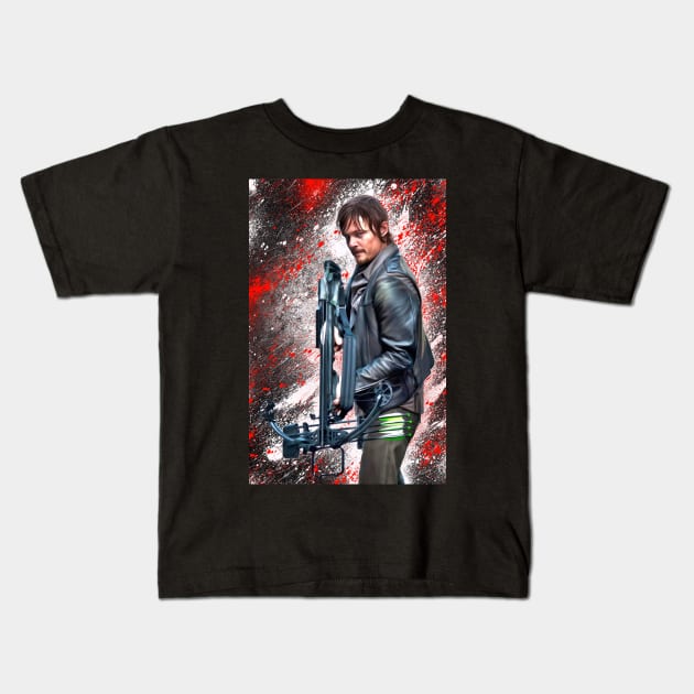 CrossBow Daryl Kids T-Shirt by EvoComicsInc